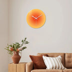 A Creative Gradient Solid Color Tempered Glass Wall Clock, Silent Non-Ticking Timekeeping Wall Clock - Battery-Powered Durable Clock (Battery Not Included), Valentine's Day Gift, Suitable for Bedroom, Living Room, Kitchen, Ha