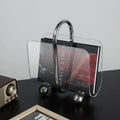 Minimalist Clear Acrylic & Chrome Magazine Rack Holder