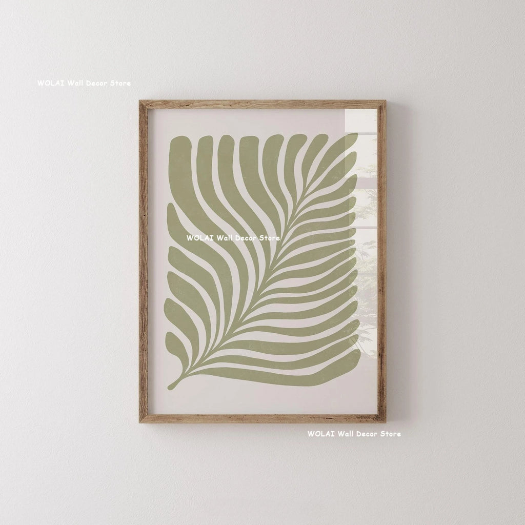 Mid-century Abstract Moody Plant Art Canvas Print Poster (No Frame)
