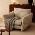 Retro L-shaped striped fabric single sofa