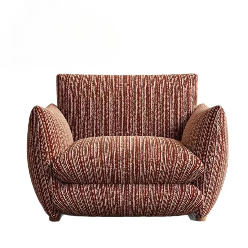 Retro L-shaped striped fabric single sofa