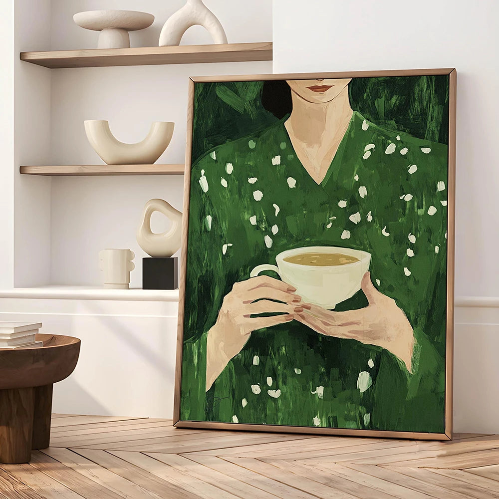 Emerald Abstract Woman Art Poster (No Frame)