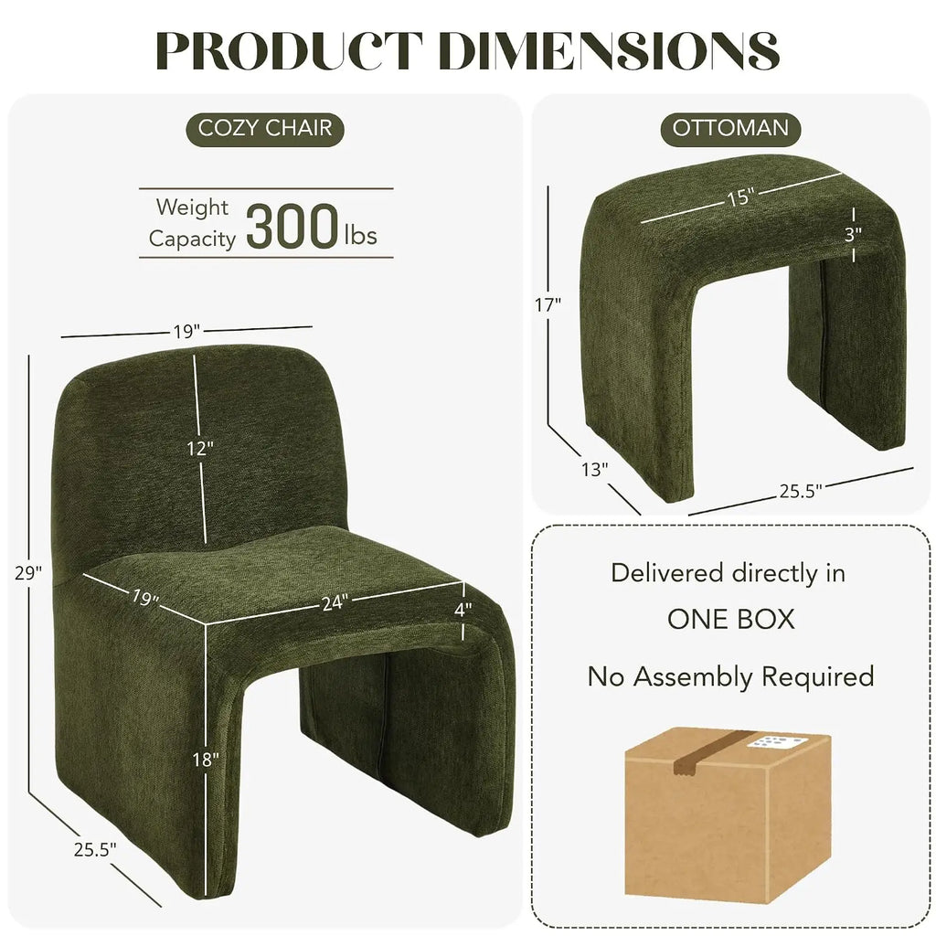 Chenille Accent Curve Chair