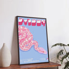 Japanese Koi Fish Flowers Trees Pink Aesthetic Snake Poster (No Frame)