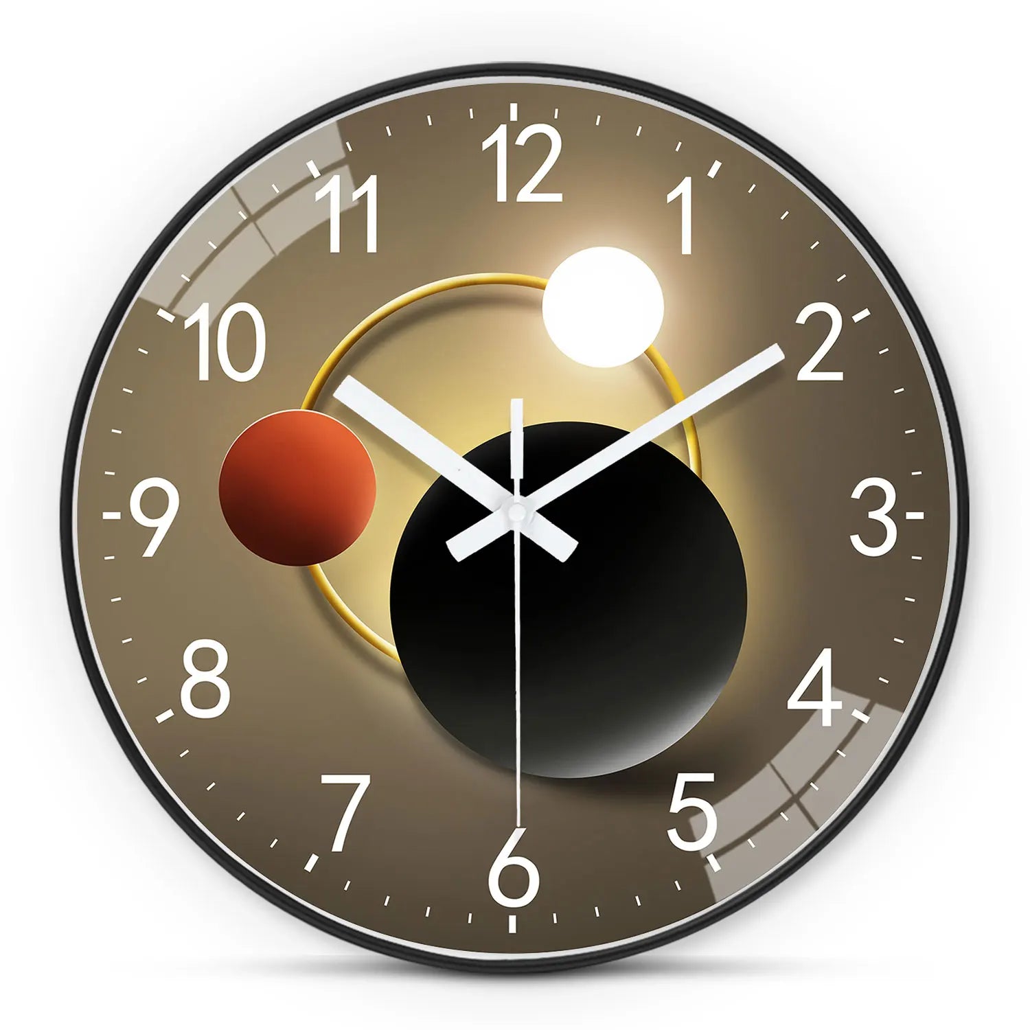 1 Planet Orbit Wall Clock, 8-12inch Round Silent Non-Ticking Timekeeping Wall Clocks, Aa Battery-Powered Clock, Suitable for Living Room, Study, Office, Bedroom, Ideal Gift for Mother, Gift for Friends, Valentine's Day, Mothe