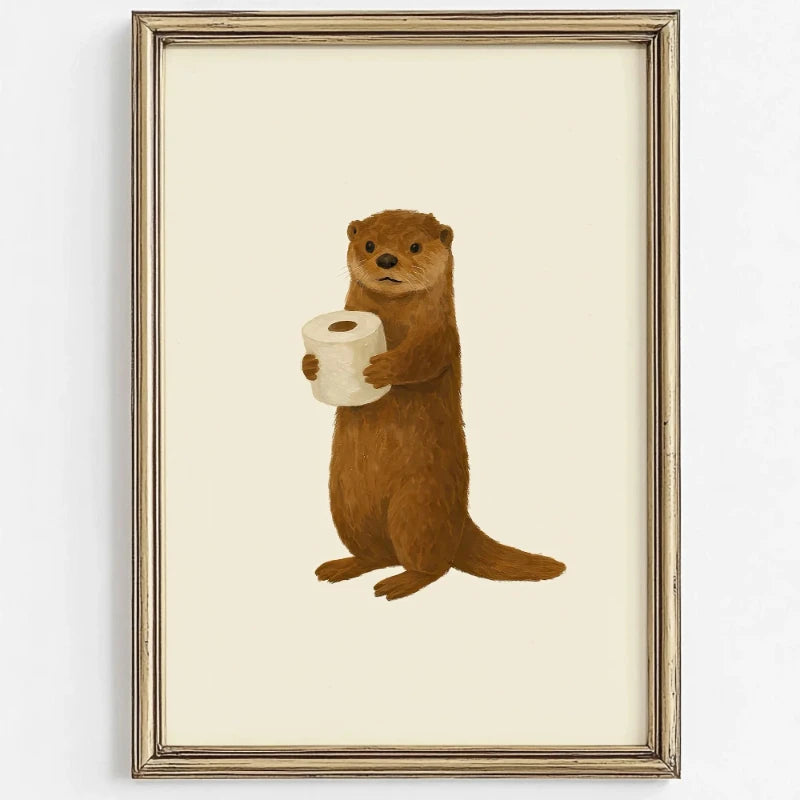 Bubble Bath Wall Art Animal Poster (No Frame)