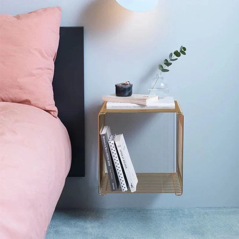 Modern Stainless Steel Wire Frame End bedside Table