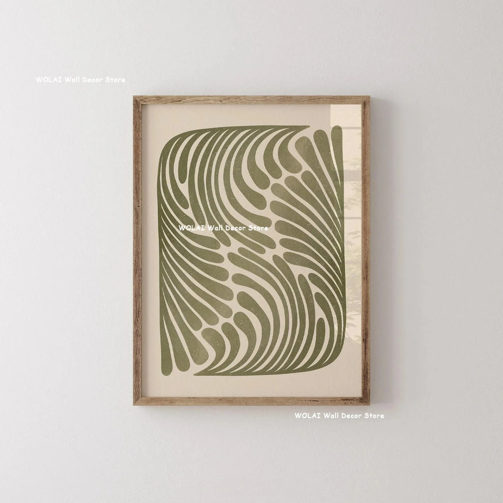 Mid-century Abstract Moody Plant Art Canvas Print Poster (No Frame)