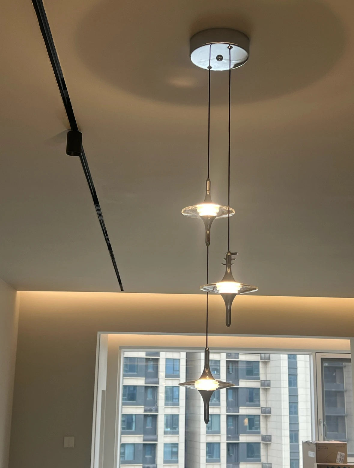 Modern Light Water Ripple Glass Hanging Lamp