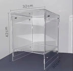 Mid-Century Smoked Acrylic Cube Side Table