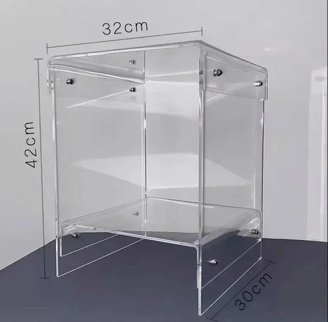 Mid-Century Smoked Acrylic Cube Side Table