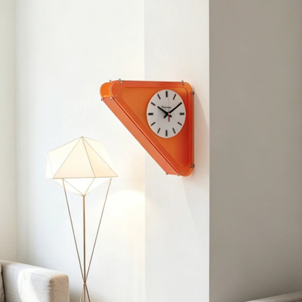 Double Sided Corner Wall Clock Minimalist Style Timepiece House Decoration Easy to Install