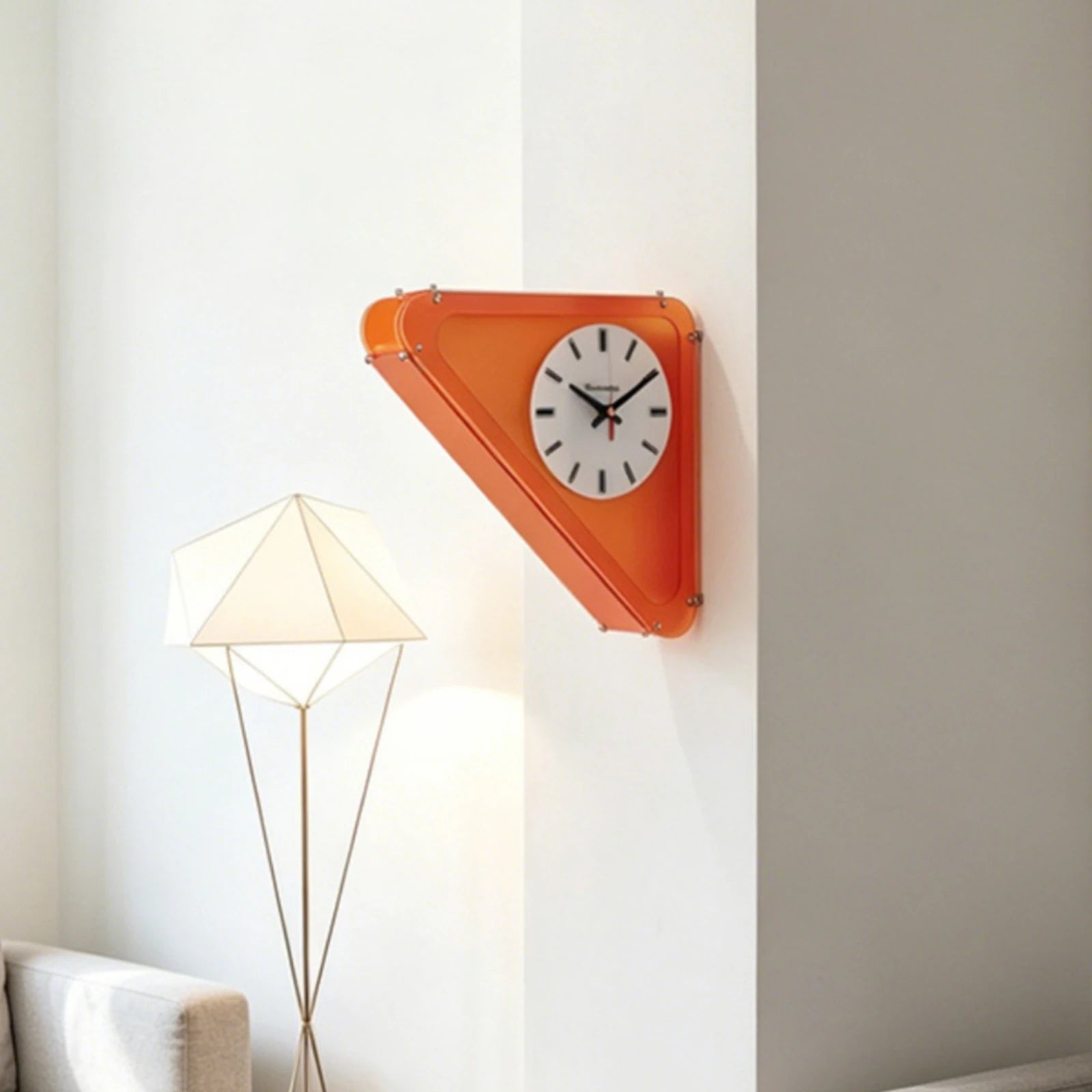 Double Sided Corner Wall Clock Minimalist Style Timepiece House Decoration Easy to Install