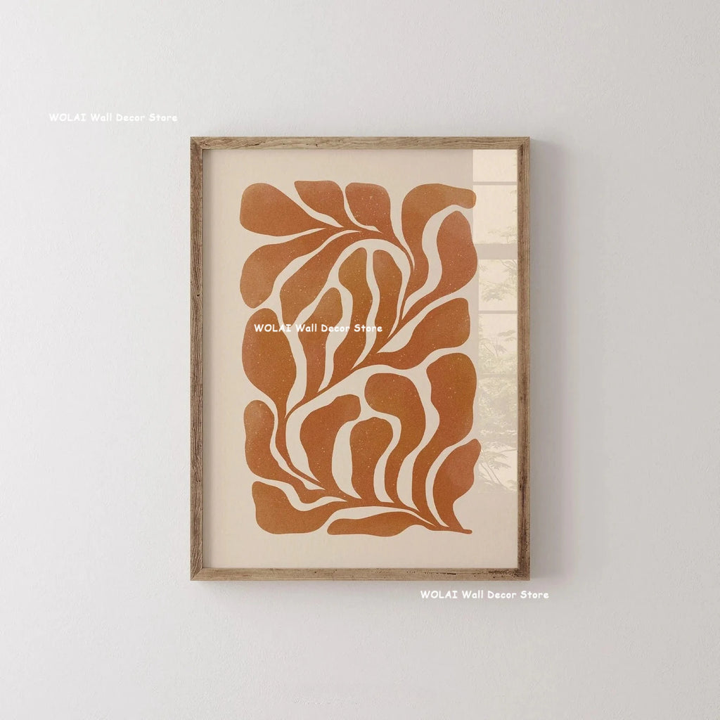 Mid-century Abstract Moody Plant Art Canvas Print Poster (No Frame)
