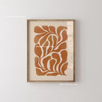 Mid-century Abstract Moody Plant Art Canvas Print Poster (No Frame)