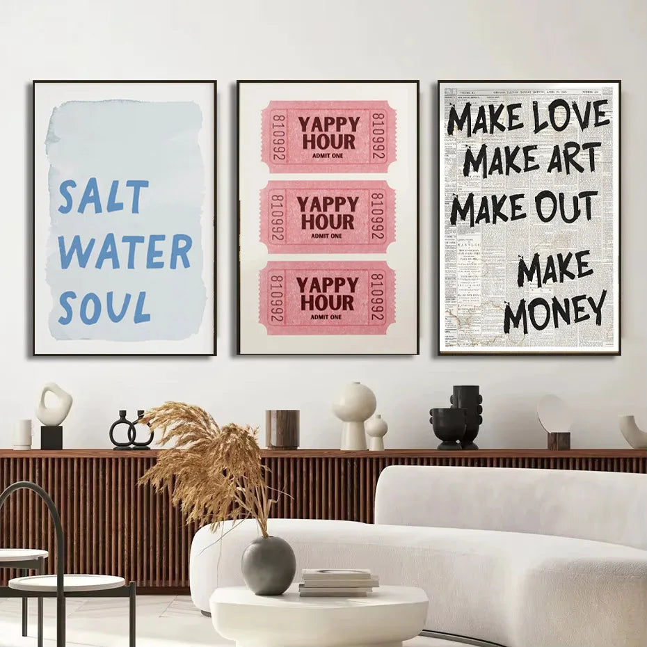 Simple Trendy Text Printing Poster (No Frame)