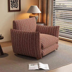 Retro L-shaped striped fabric single sofa