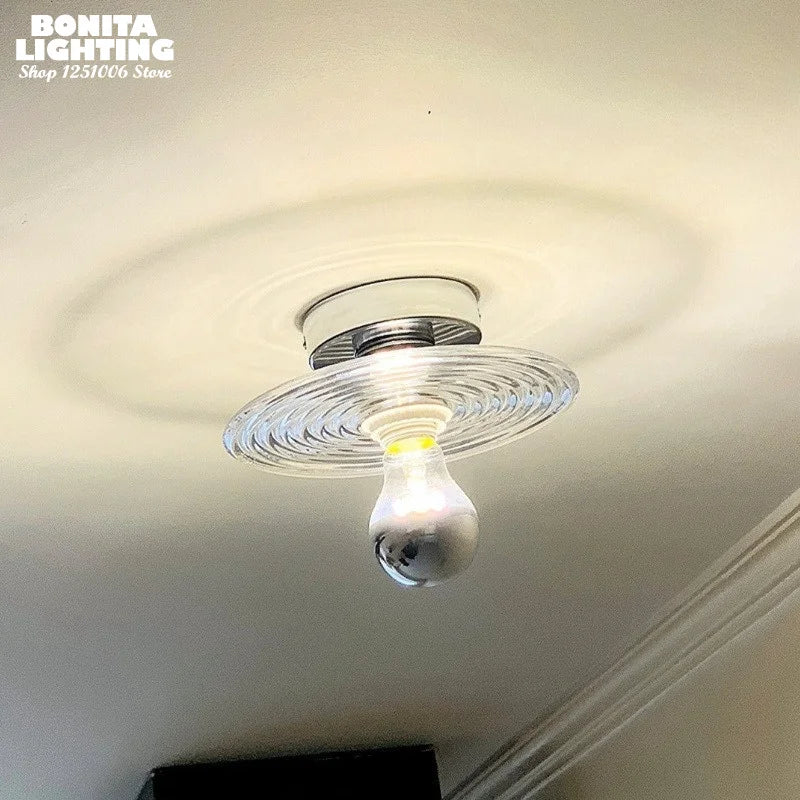 Modern Glass Flush Mount Light