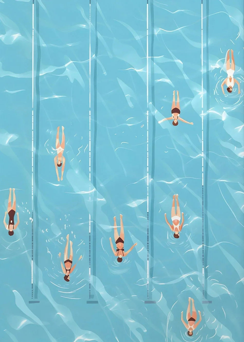 Summer Swimming Wall Art Print Poster (No Frame)