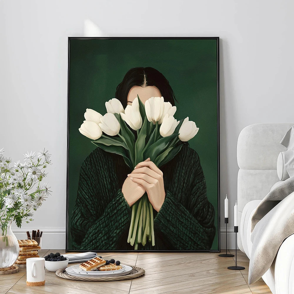 Emerald Abstract Woman Art Poster (No Frame)