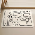 Cat Print Bathroom Mat Black or white
