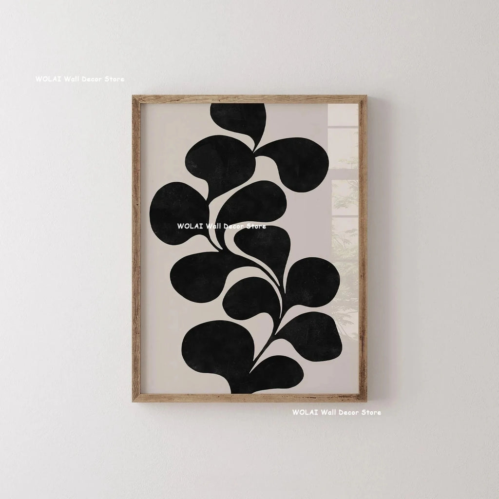 Mid-century Abstract Moody Plant Art Canvas Print Poster (No Frame)