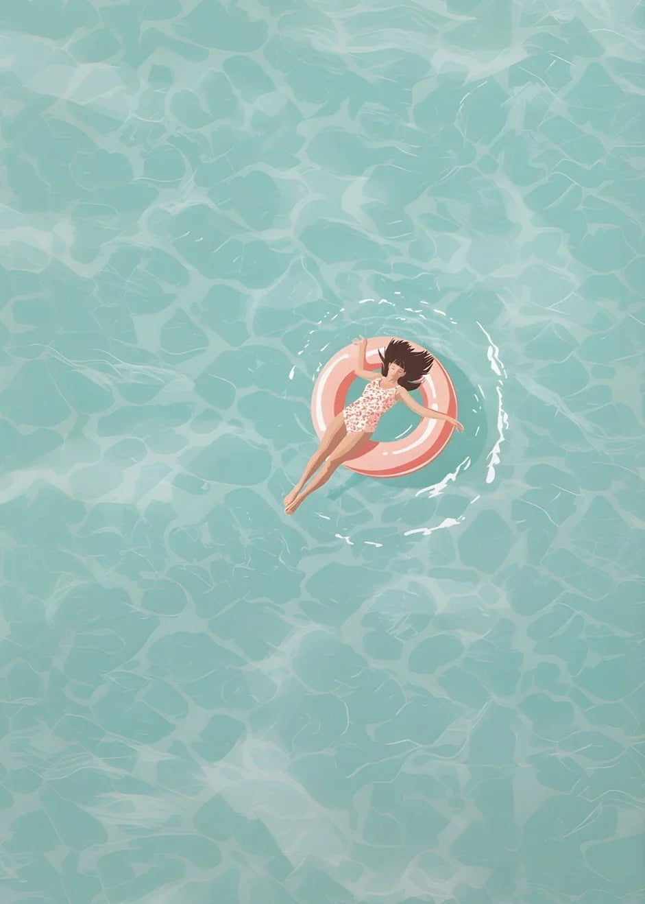 Summer Swimming Wall Art Print Poster (No Frame)