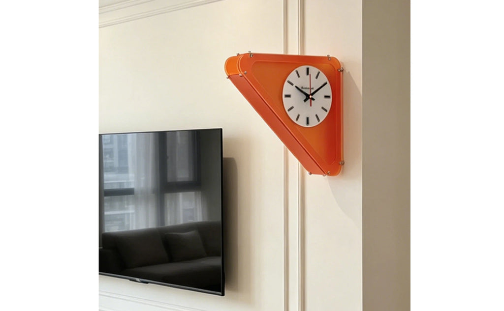 Double Sided Corner Wall Clock Minimalist Style Timepiece House Decoration Easy to Install