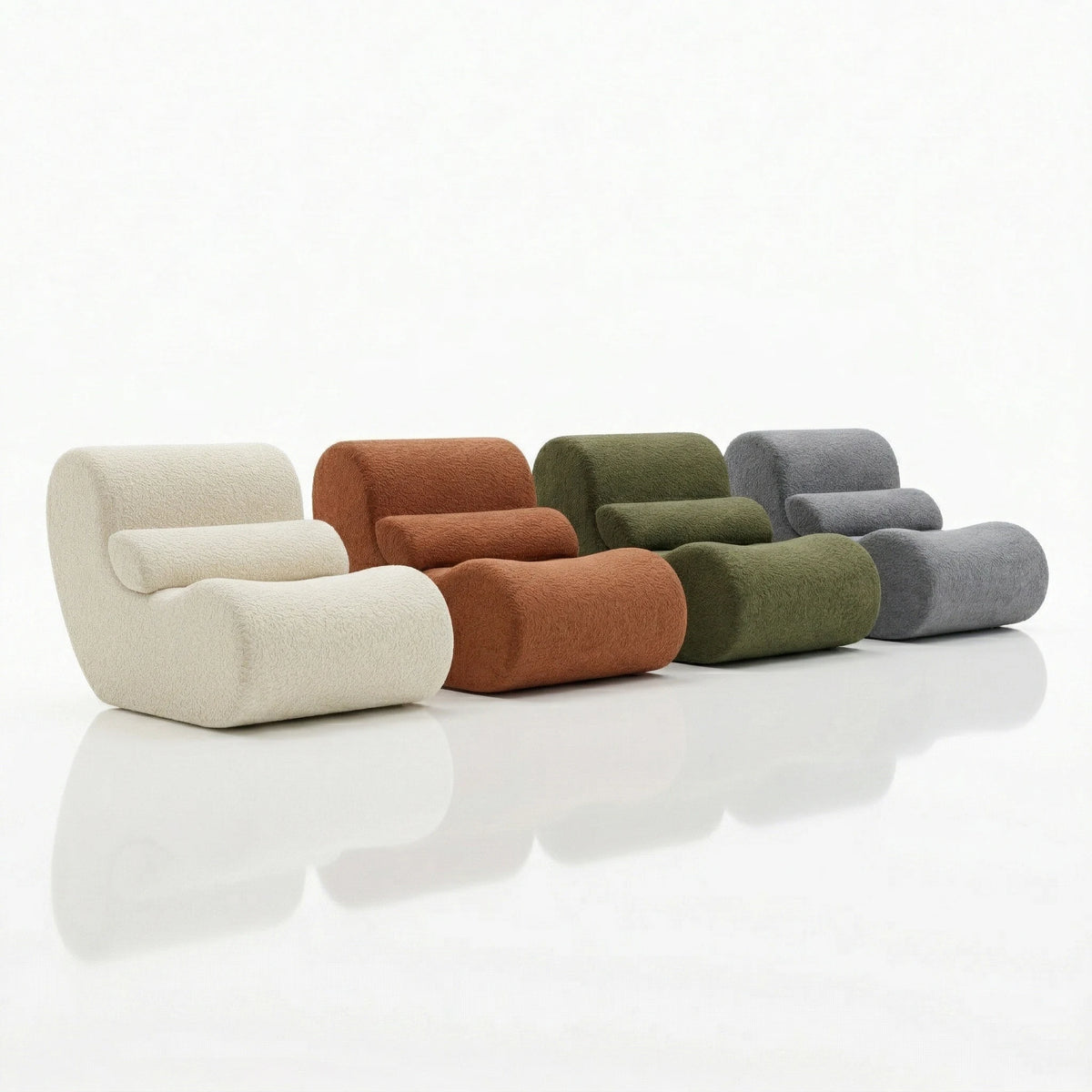 Sage Green Modern Ergonomic Thick Fabric Sofa