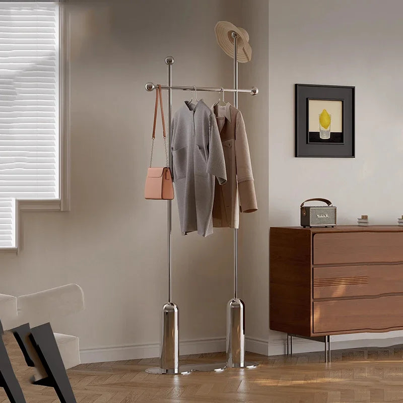 Mid-Century Modern Stainless Steel Coat Rack