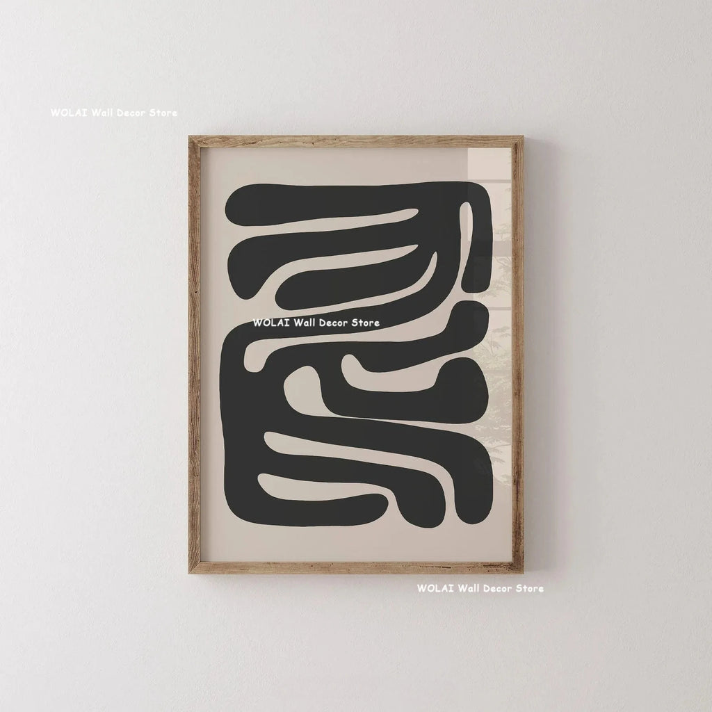 Mid-century Abstract Moody Plant Art Canvas Print Poster (No Frame)