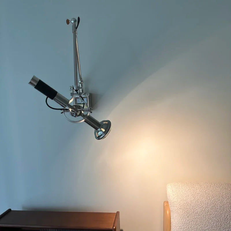 American Novelty Chrome Metal Wall Lamp