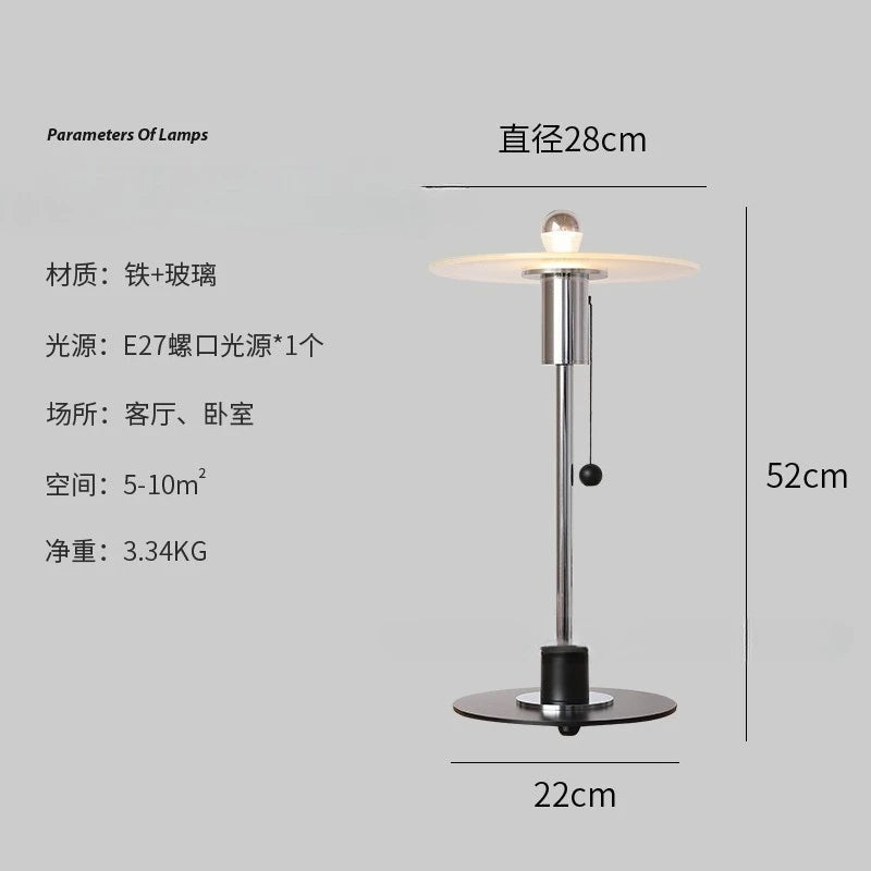 Modern Designer Minimalist Metal Floor Lamp Glass Disc Lampshade Interior Bedroom Bedside Study Reading Atmoshere LED Desk Light
