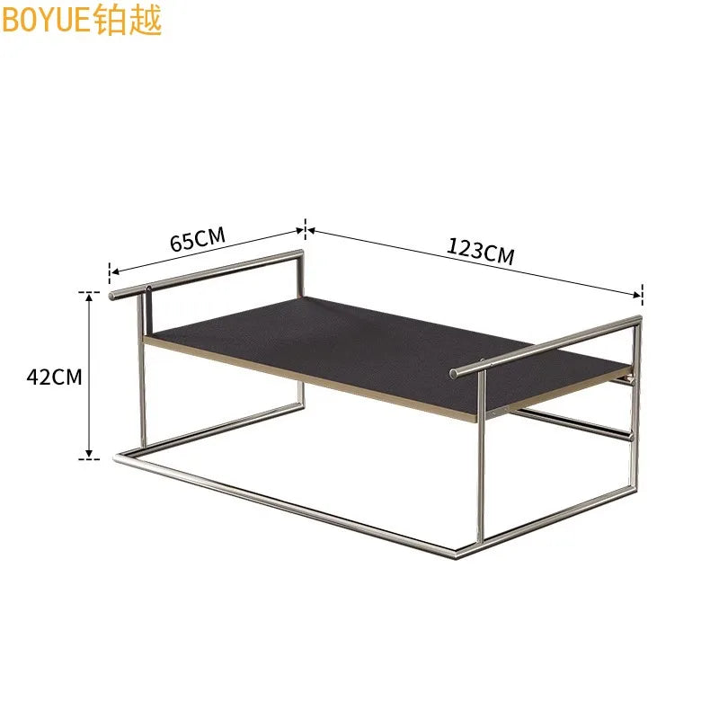 Vintage Stainless Steel Low Side Table