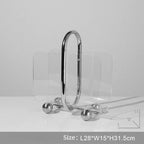 Minimalist Clear Acrylic & Chrome Magazine Rack Holder