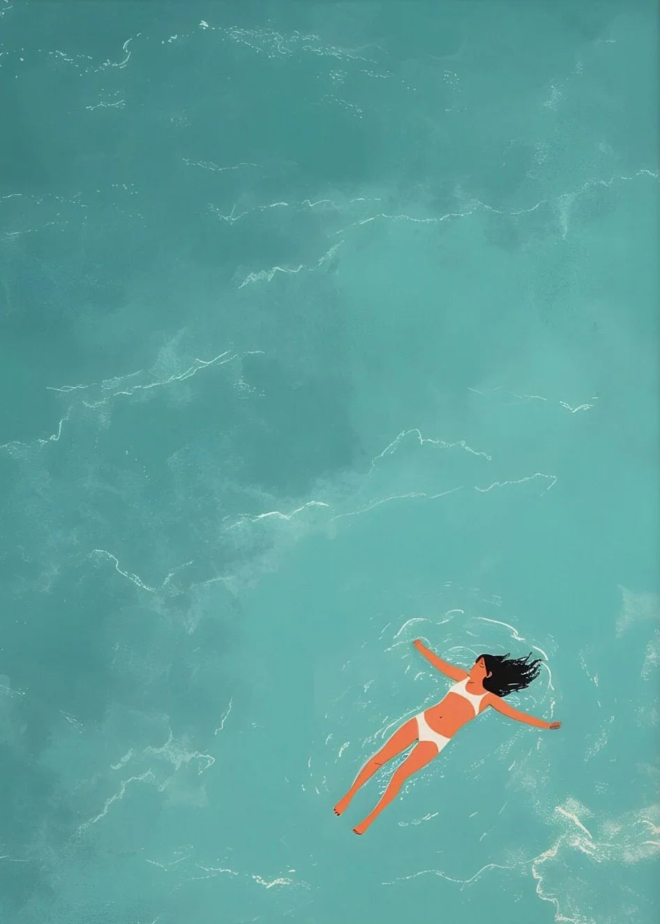 Summer Swimming Wall Art Print Poster (No Frame)