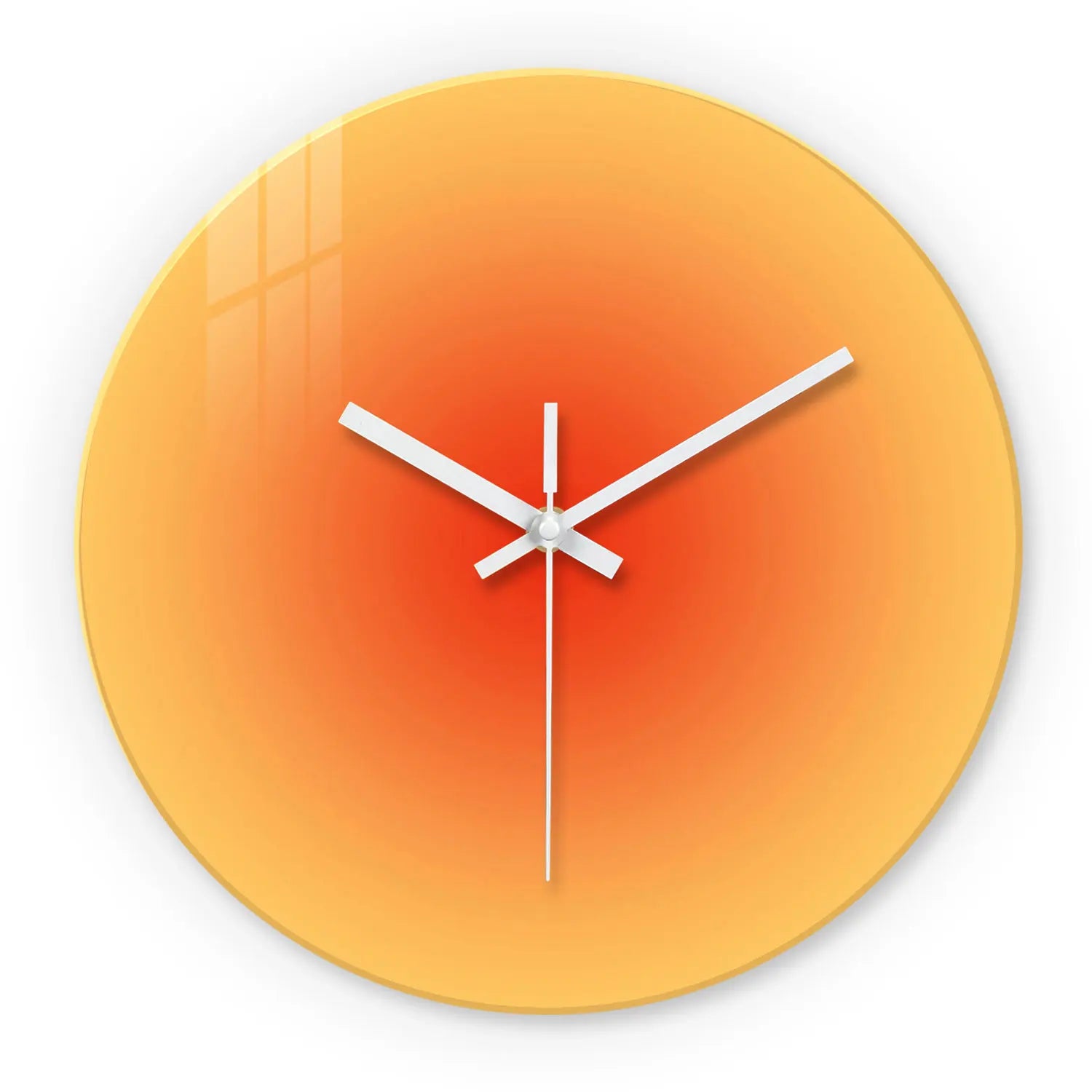 A Creative Gradient Solid Color Tempered Glass Wall Clock, Silent Non-Ticking Timekeeping Wall Clock - Battery-Powered Durable Clock (Battery Not Included), Valentine's Day Gift, Suitable for Bedroom, Living Room, Kitchen, Ha