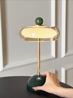 DoLife Store Retro Style Light Luxury High-end Glass Table Lamp 2026 New French Medieval Bedroom Bedside Lamp Charging Model