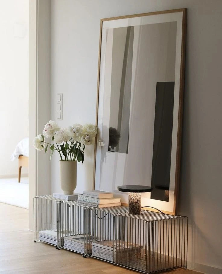Modern Stainless Steel Wire Frame End bedside Table