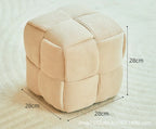 Low stool Home sofa Fabric small square stool Children's bench Solid wood shoe changing stool Internet celebrity creative