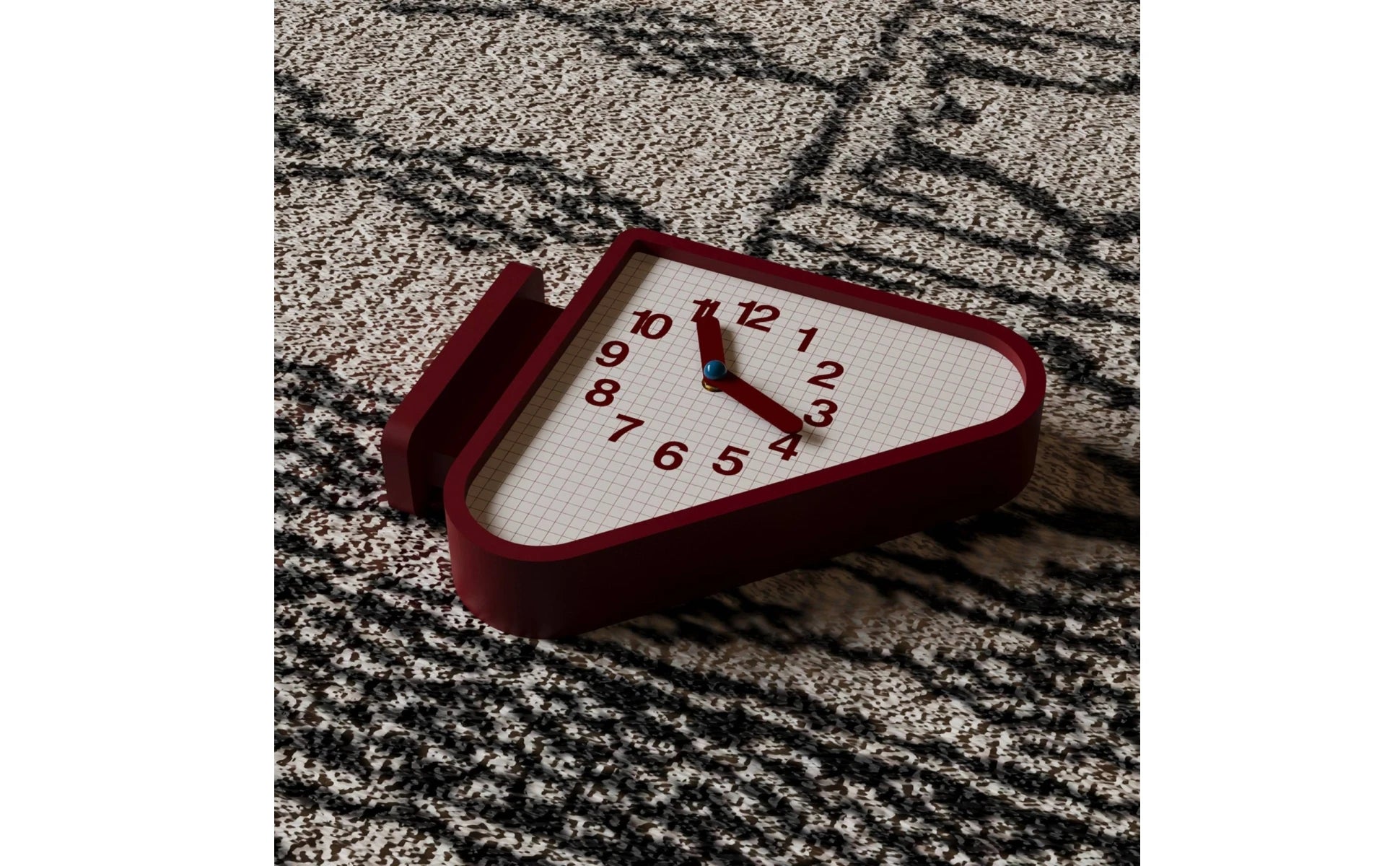 Double Sided Corner Wall Clock Red Frame Corner Wall Clock Home Timepiece Arabic Numerals Grid Face