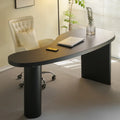 Minimalist Black Curved Pedestal Writing Desk