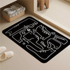 Cat Print Bathroom Mat Black or white