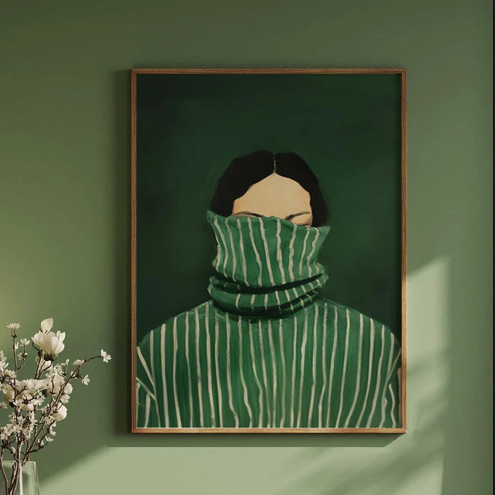 Emerald Abstract Woman Art Poster (No Frame)