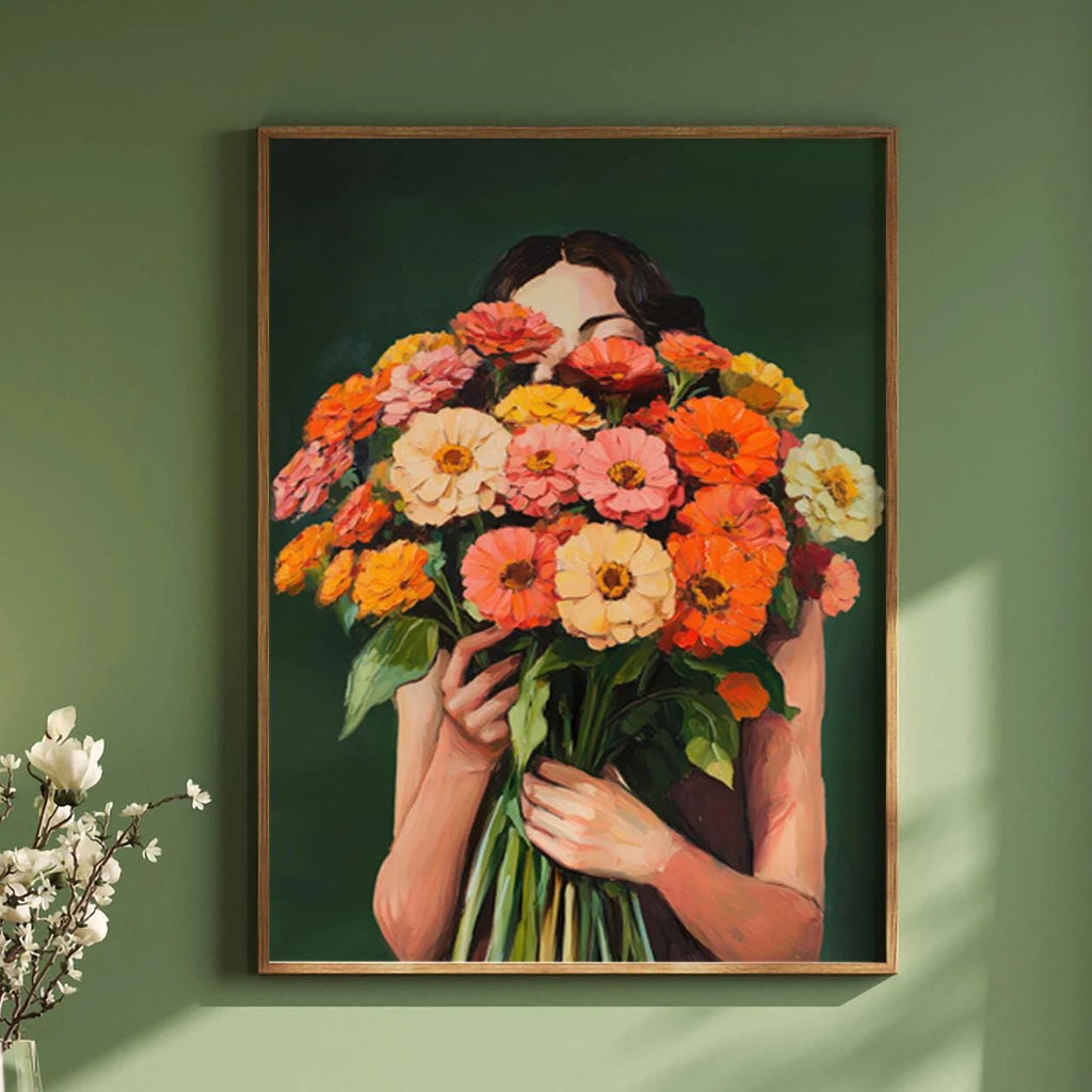 Emerald Abstract Woman Art Poster (No Frame)