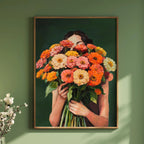 Emerald Abstract Woman Art Poster (No Frame)