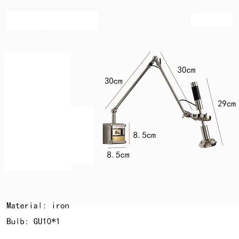 American Novelty Chrome Metal Wall Lamp
