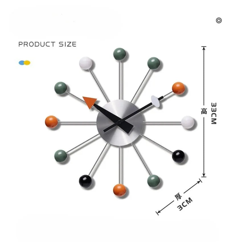 Pop Color Ball Silent Wall Clocks