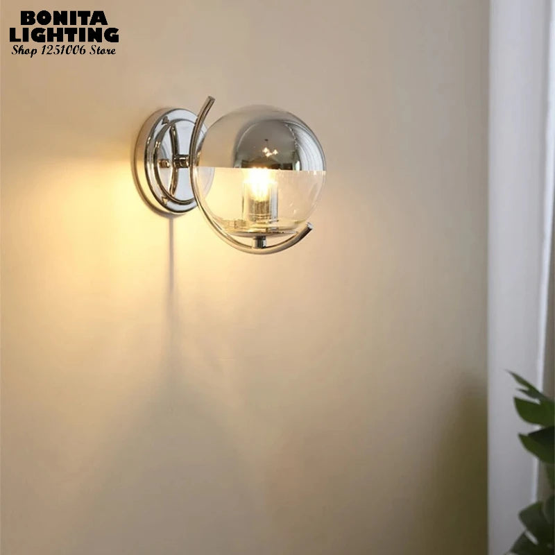 Chrome Glass Wall Sconce
