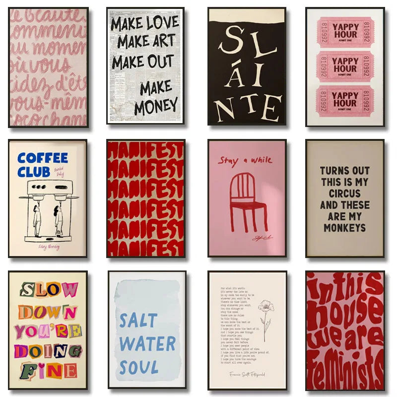 Simple Trendy Text Printing Poster (No Frame)